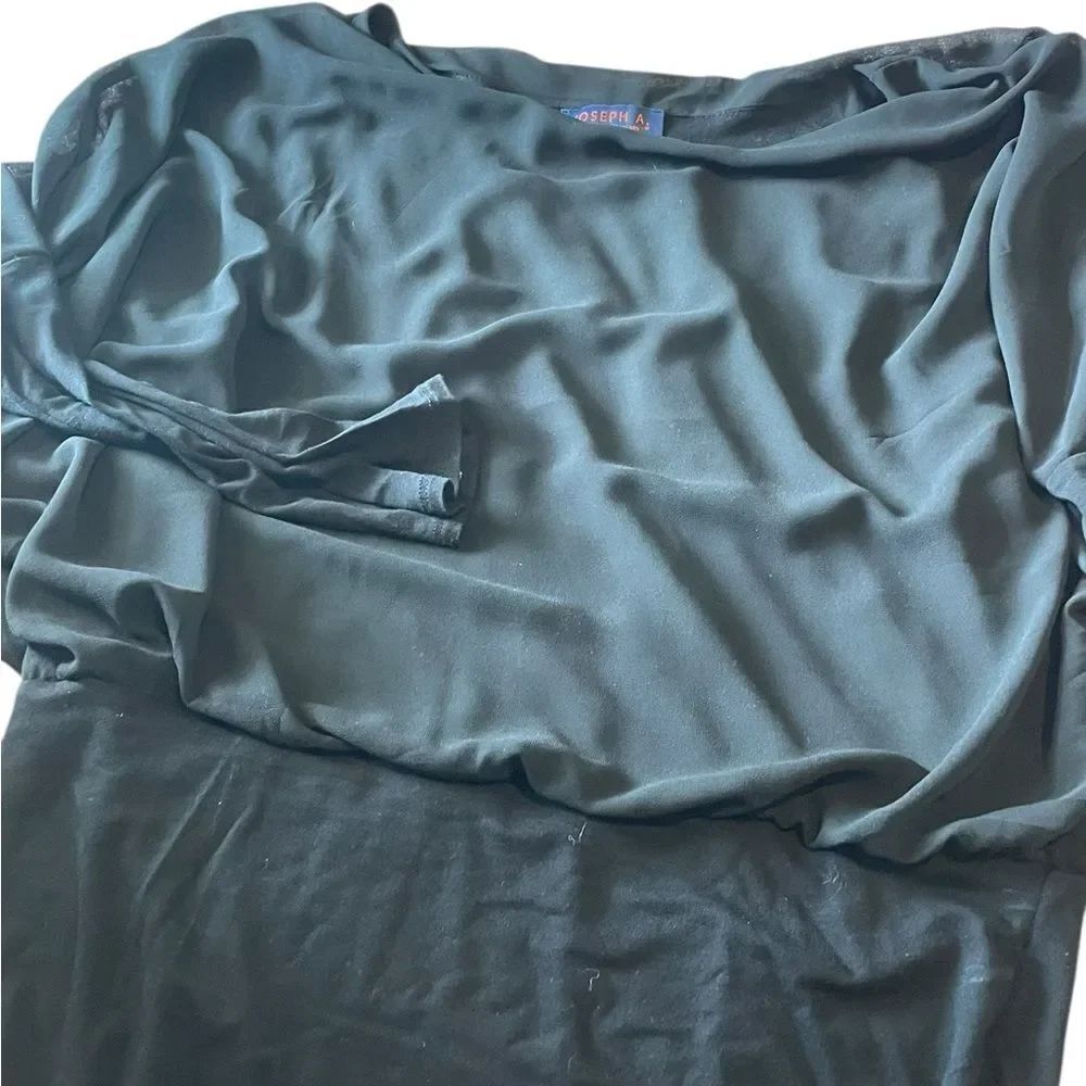 Joseph A Black Long Sleeve Draped Top